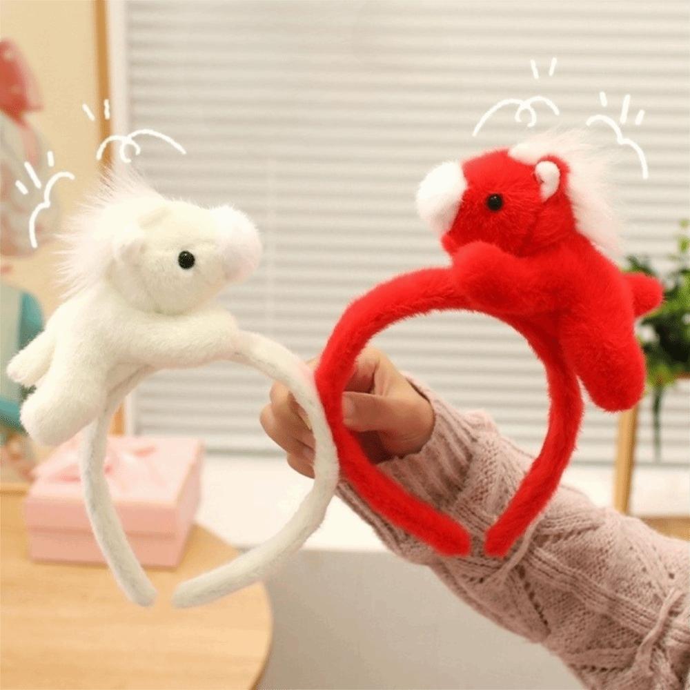 Pony Horse Hair Hoop Mascot New Year Headpiece Cute 2026 New Year Headband New Year Dress Up