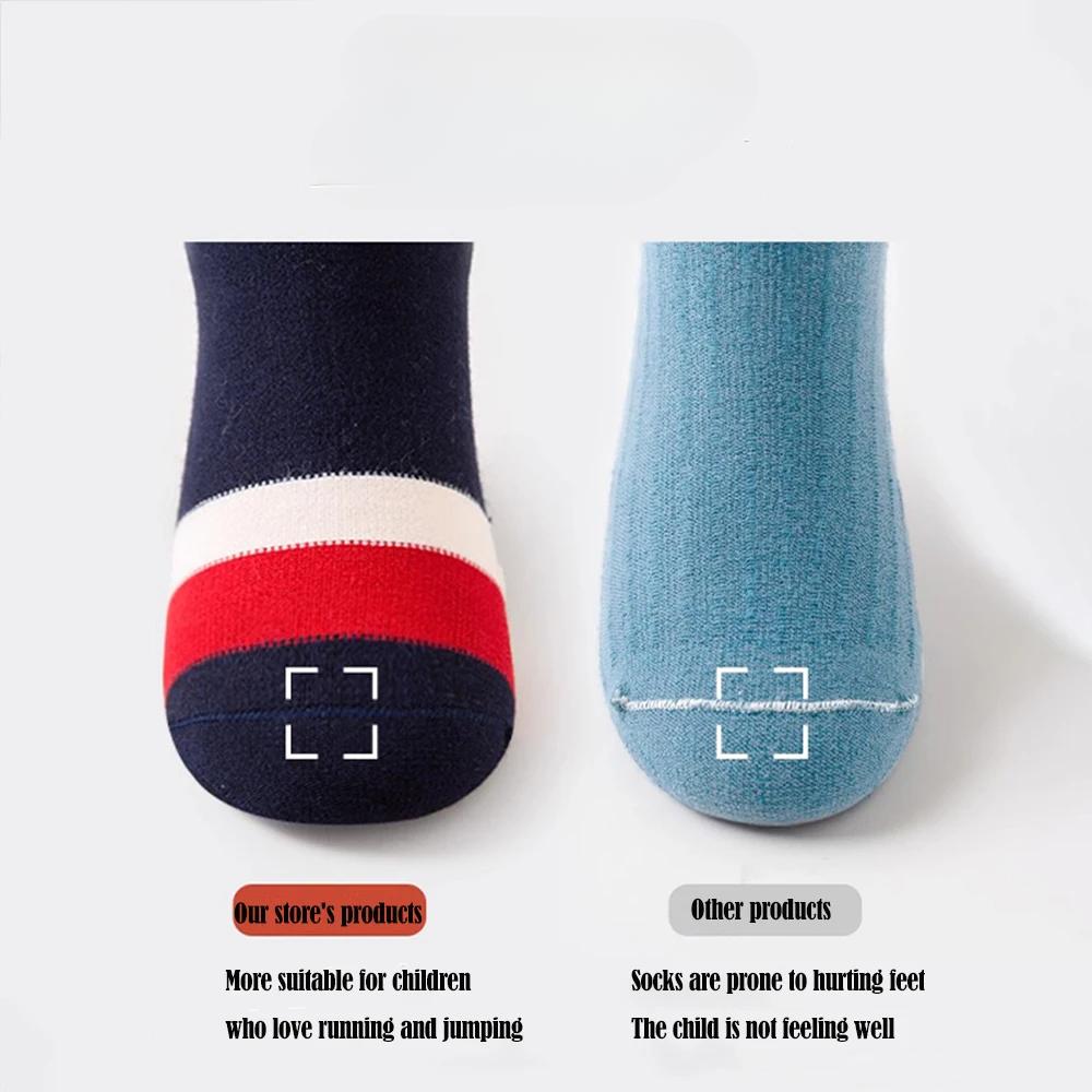 5 пар ярких цветов, носки средней длины для детей, спортивные, для школьников, весна-осень, мягкий хлопок, для малышей 1-14 лет