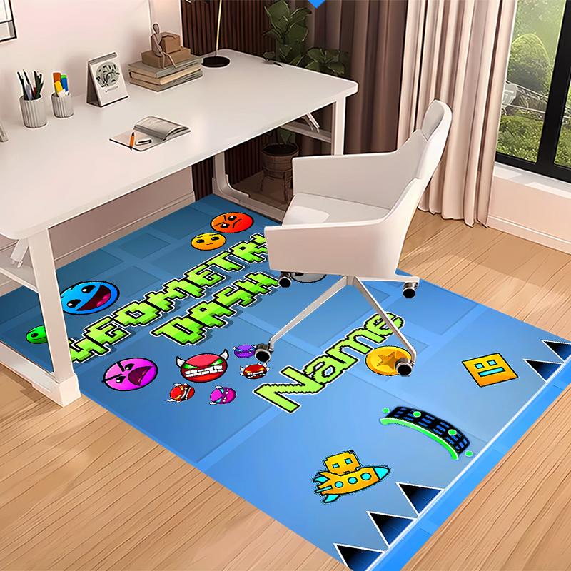 Custom personalization Geometry Dash Print Area Rug - Soft, Washable Non-Slip Indoor Mat,Living Room,Home&Office Decorative Rug