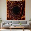 Flame Spiral Tapestry Wall Hanging, Black Hole Fire Vortex Art, Dark Wall Decor for Bedroom Living Room Dorm
