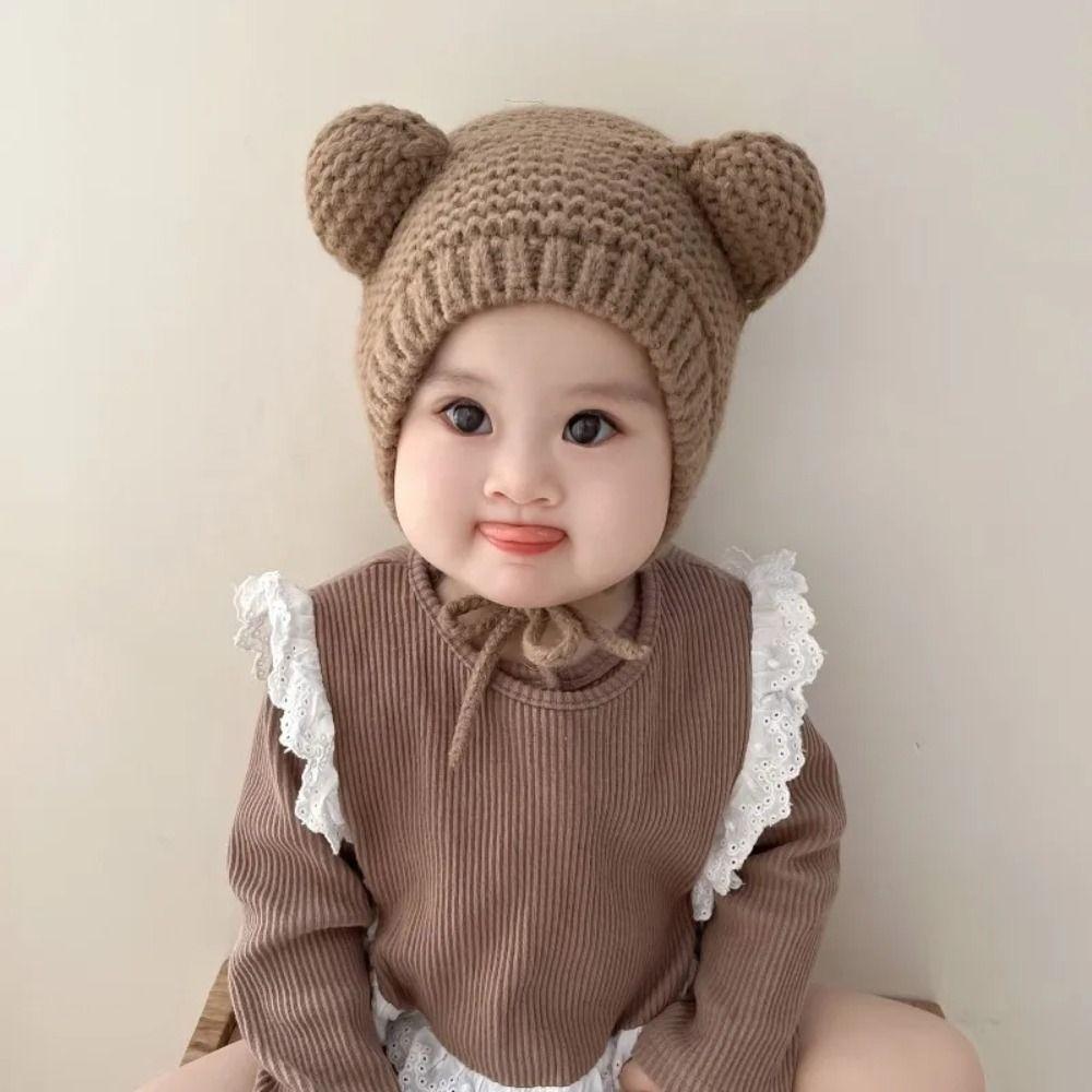 Cartoon Baby Beanie Cap Ear Protection Baby Hat Fashion Thicken Beanie Boys Girls
