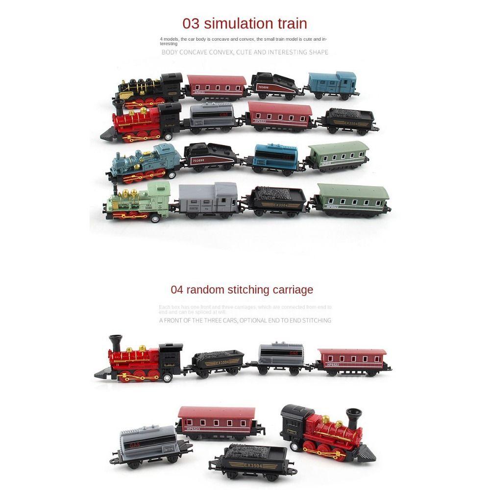 Gift Toys Vehicles Non Remote Control Pull Back Car Train Model Toy Retro Steam Train Train Toys