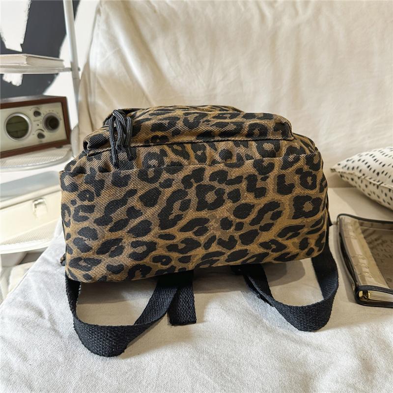 Рюкзак из ткани Оксфорд с леопардовым принтом, модный женский повседневный школьный рюкзак, трендовый рюкзак