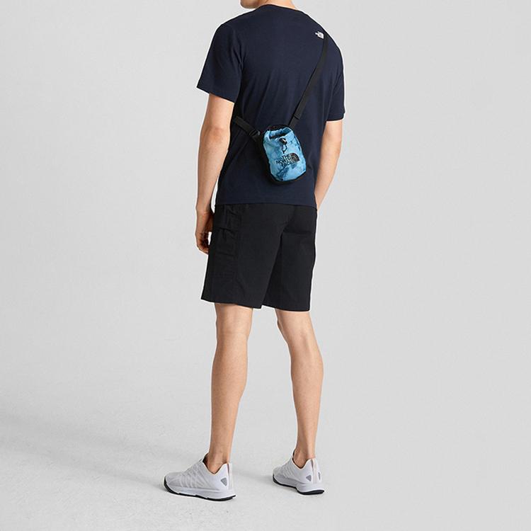The North Face 2L Large Logo Lightweight Portable Tie-Dye Color Block Shoulder Crossbody Bag Outdoor Unisex bags Blue Camouflage NF0A52RY-61S