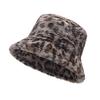 Winter Warm Bucket Plush Thickened Hat Super Soft Adjustable Windproof Versatile Leopard Cap Women Headwear