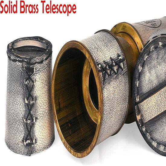 Телескоп 12x, старинный функциональный телескоп Kelvin & Hughes London, пиратский монокулярный телескоп с кожаным футляром