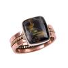 Natural Pietersite Gemstone 925 Solid Sterling Silver Two Tone Ring Size 10 P2d04