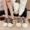 Весенний новый продукт уродливо милый большая голова кружевная сетка парусина небольшая платформа маффин повседневный универсальный женские туфли
