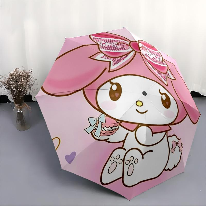 Автоматический складной зонт Sanrio с прочным железным каркасом, портативный компактный дорожный зонт для всесезонного использования, вечеринки028