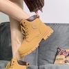 2024 Autumn New Yellow Tooling Boots Martin Boots Non-slip Fashion Boots British Style Spring Autumn and Winter Single Boots