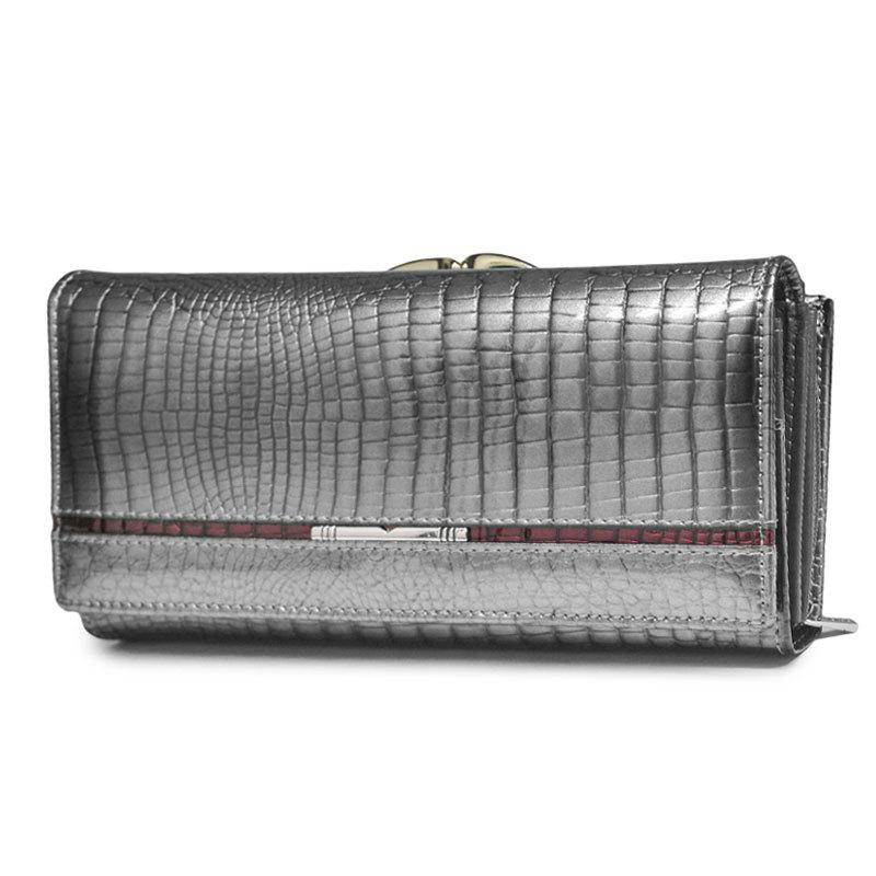 Женский кошелек из натуральной кожи, дизайн женской сумки из лакированной кожи, роскошная сумка, кошелек из воловьей кожи с крокодиловым узором