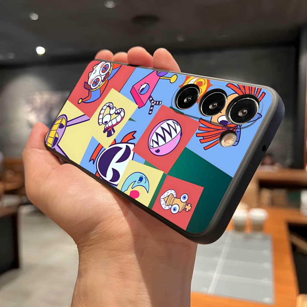 Потрясающий D-Digital C-Circus Чехол для телефона Samsung A56 A36 A26 A16 A15 A25 A35 A55 A14 A34 A24 A54 Черный Мягкий Чехол