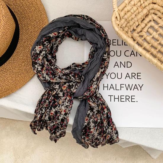 Ladies Shawl Scarf Floral Print Versatile Comfortable Bright Color Shawl Wrap Soft-textured Winter Accessory