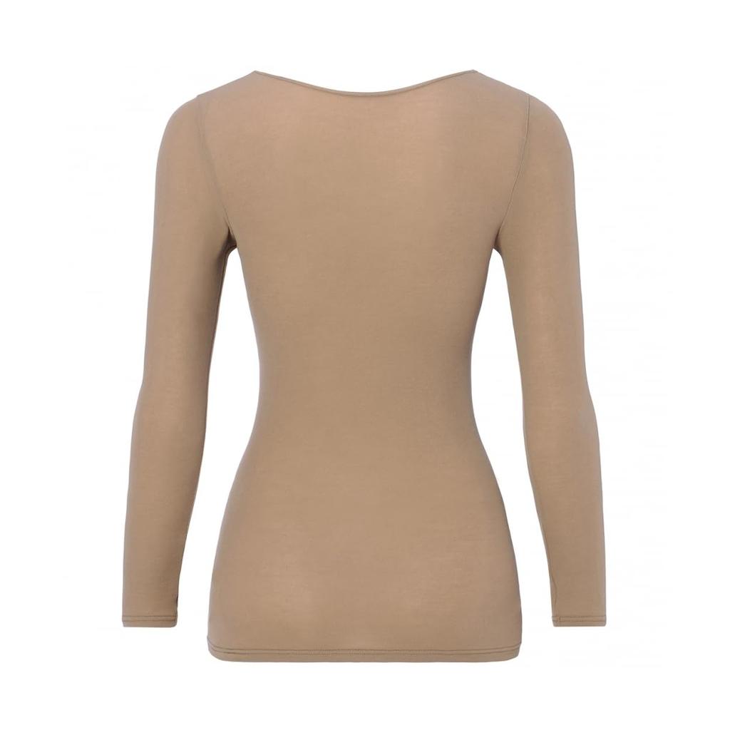 Triumph Warm Cotton Inner 5380 Sleeve Top 00FI LL Size 100% 3/4 (Creamy Mocha)