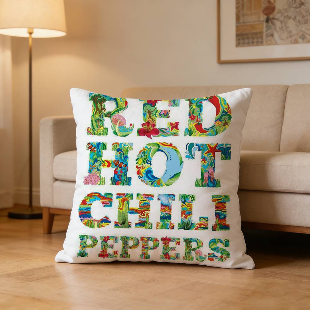 RRed Hot Chili Peppers Band Pillow Case Cushion Cover Throw Pillow Case For Car Sofa