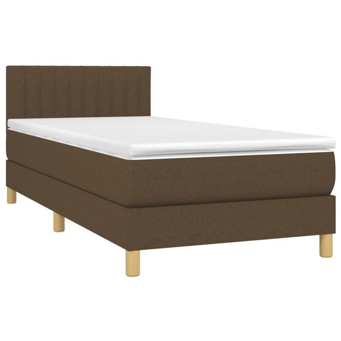 Maison Exclusive - Sommier à lattes de lit matelas et LED Marron foncé 100x200cm