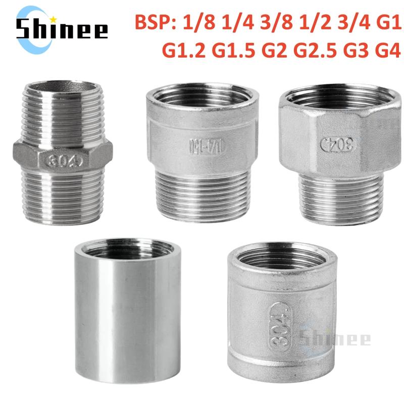 1/8” 1/4" 3/8" 1/2" 3/4" 1" 2" 4" BSP Нержавеющая сталь 304 Равнопроходной фитинг с наружной/внутренней резьбой Редуктор Британский соединитель для водопроводных труб