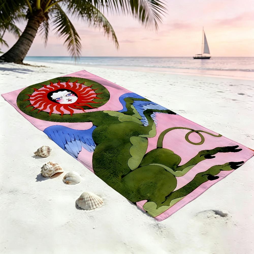 L-lIAM art A-aLVY Towel Large Quick-Drying Microfiber soft Beach Towel for Travel Fitness Sauna Bathing Camping