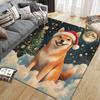 Christmas dog Home Sofa Decoration for Living Room & Bedroom, Non‑Slip Play Flannel Floor Mat for Game Room