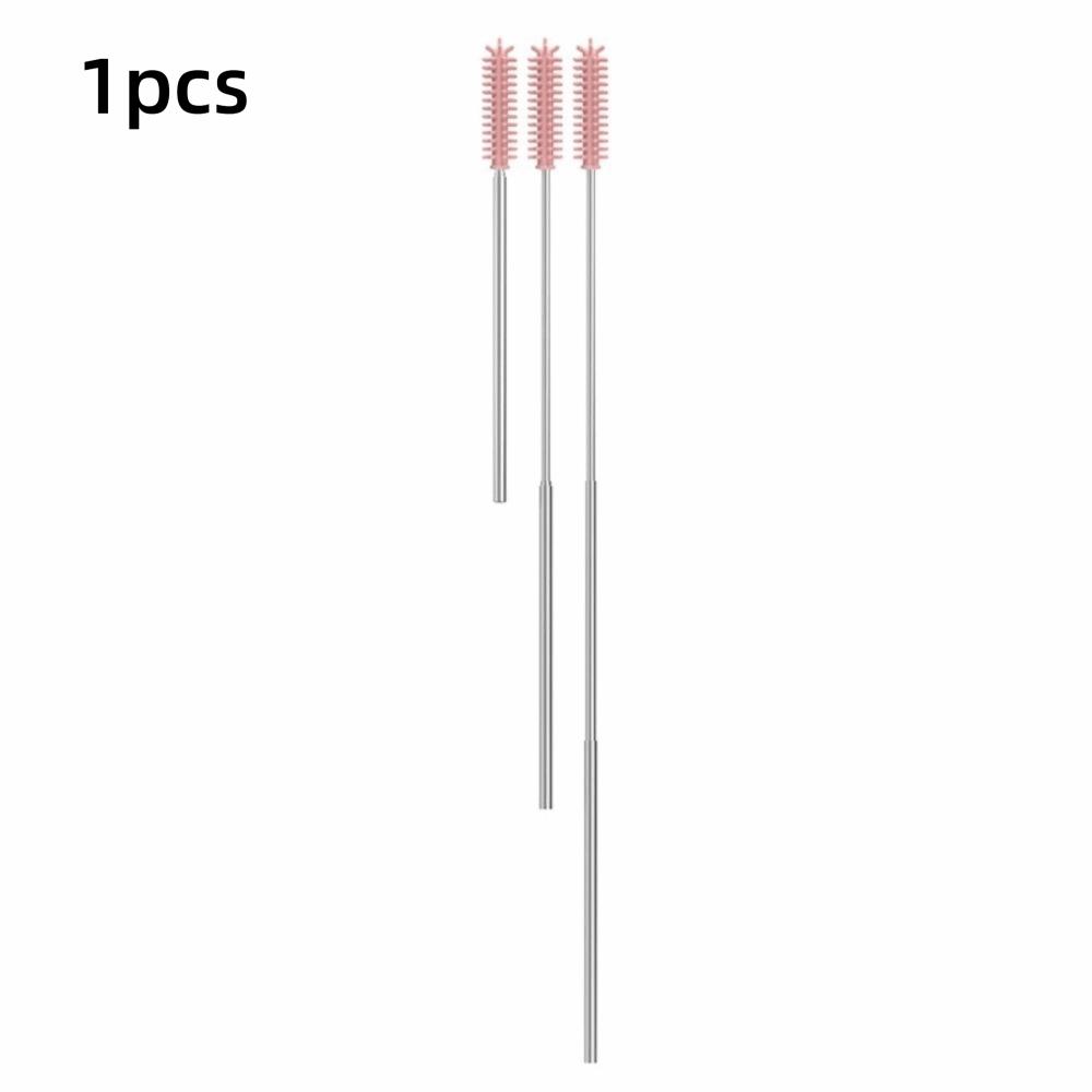 Heat Resistant Silicone Straw Brush 304 Stainless Steel Tube Cleaner Straw Maintenance