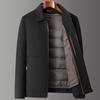Autumn and Winter New Wool Jacket Men's 90 White Duck Down Liner Business Casual Light Luxury Short Lapel Jacket