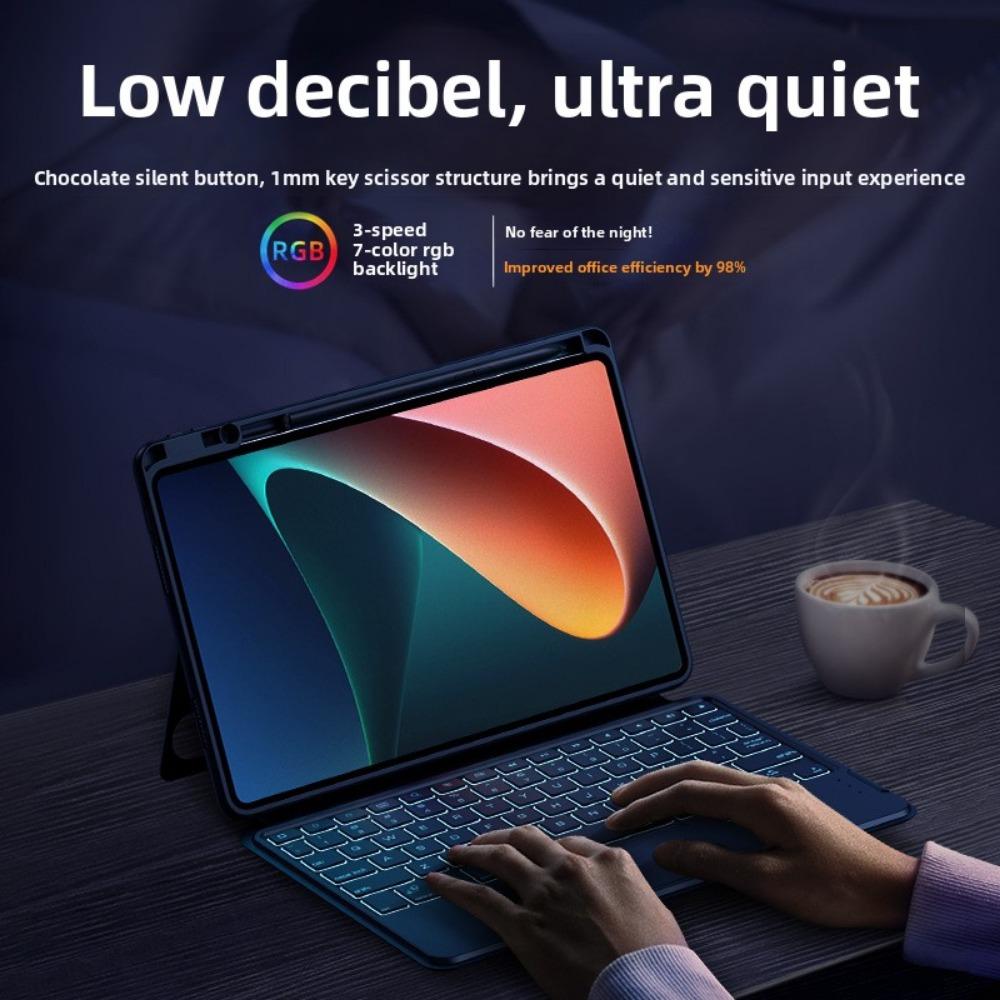 Чехол-клавиатура Bluetooth для Xiaomi Pad 6 6Pro 5 5Pro 12,4-дюймовый беспроводной смарт-чехол с сенсорным управлением