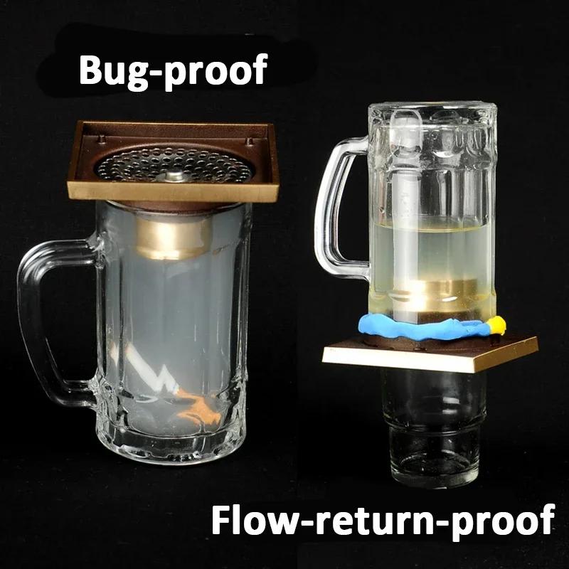 Euro Square Floor Drains Antique Brass Shower Hardware Bathroom Accessories Floor Drain Deodorant Floor Drain Strainer Cover