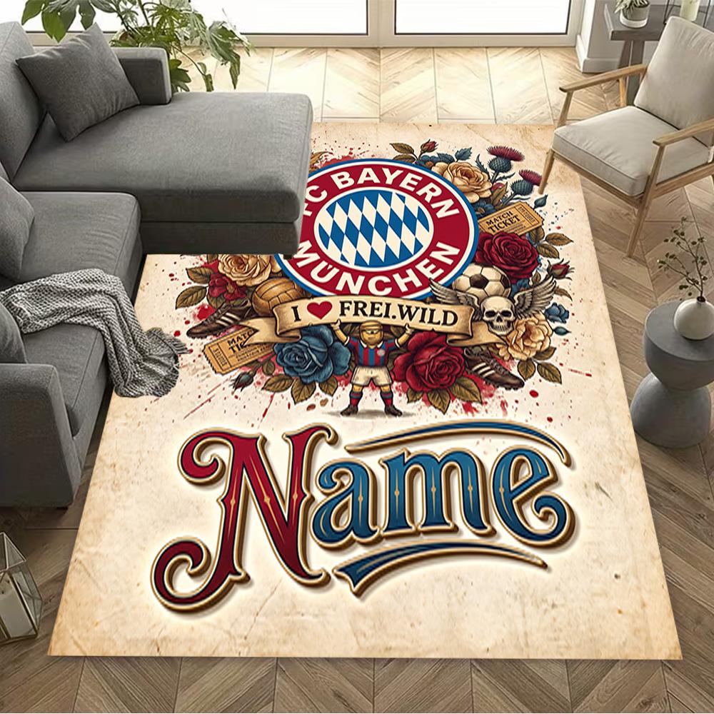 Vintage Bayern Munich Poster Floor Mat Perfect for Dormitory Playrooms Dining Room Entryway Anti-slip Rug Anime Office Decor Birthday/Christmas Gift