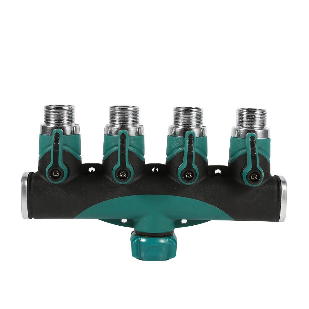 4 Way Water Tap Converter Connector Splitter Hose Pipe Adapter Garden Irrigation Watering