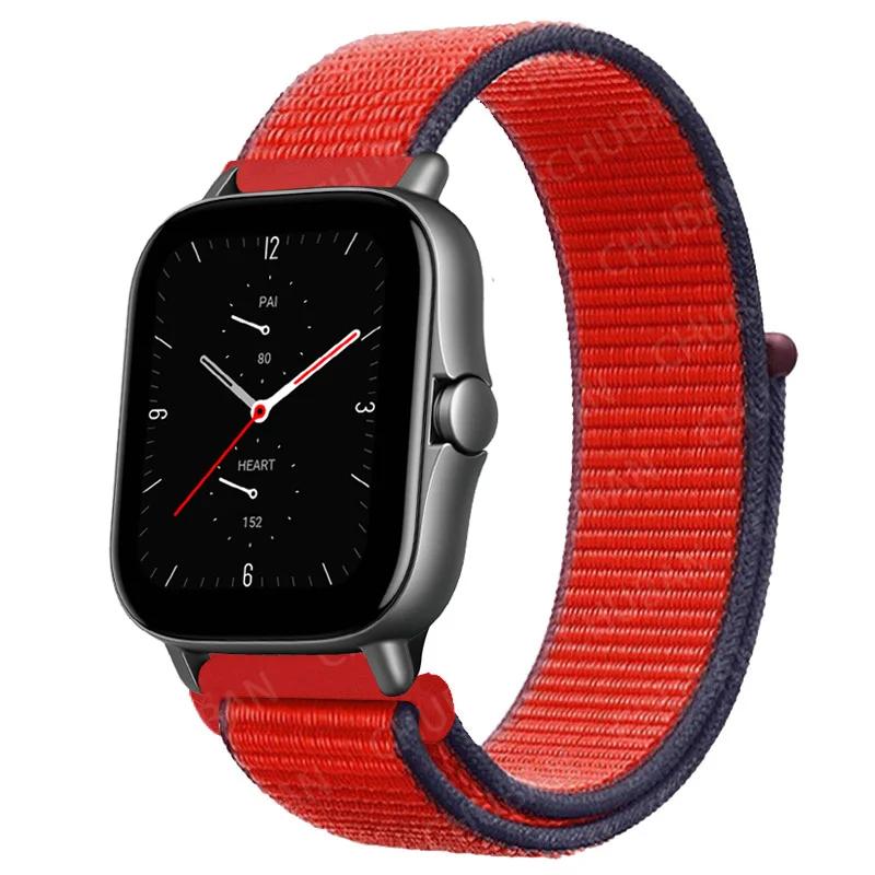 20mm/22mm Nylon Loop Watch Band For Amazfit GTS/4/2/2e/3/GTS2 Mini/GTR 4/3 pro/GTR2/2e/stratos 2/3 Bracelet Amazfit Bip-u Strap