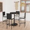Day and Night - Day and Night 5-piece Garden Bar Set and Black Synthetic Rattan Cushions