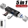 OTG кардридер 5 в 1 Многофункциональный USB Type C USB Micro USB SD TF кардридер для Android компьютера OTG Type C адаптер