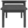  Coffee Table Set, Gray, 2 Pcs, Solid Pine Wood