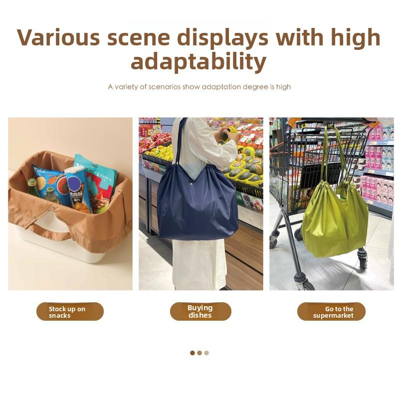 Fashion Foldable Eco-Friendly Shopping Bag Tote Folding Pouch Handbags Convenient Large-capacity for Travel Grocery Bag