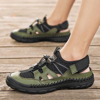Летняя дышащая повседневная обувь для ходьбы, мужская уличная обувь с открытыми ступнями, дышащая мужская повседневная обувь, классические мужские кроссовки с мягкой подошвой