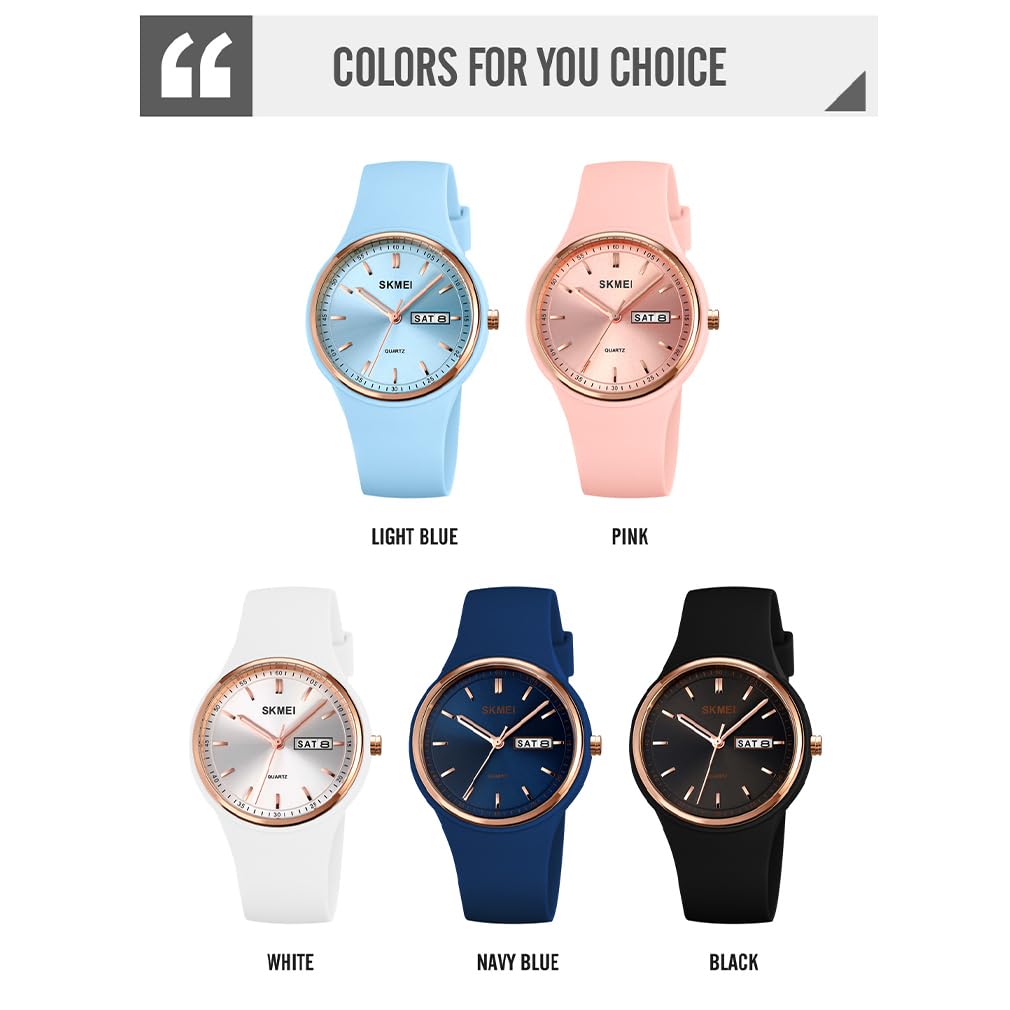 Silicone Waterproof Cute and Stylish and with Date and Day Perfect for High School Pink Women's Wristwatch, Simple, Casual, Display, Students,
