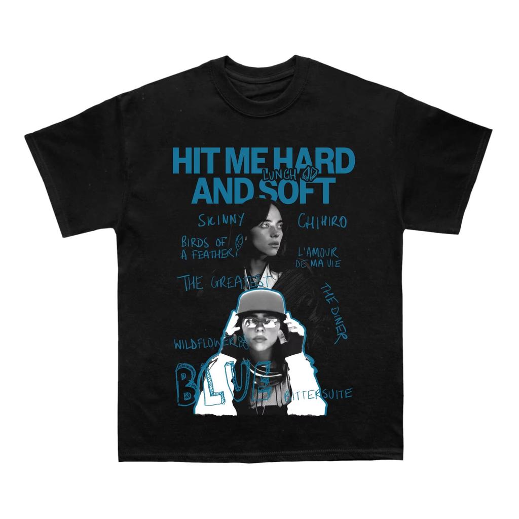 Летний 2026 Билли Айлиш 2026 Тур Фильм 'Hit Me Hard and Soft' Футболка в том же стиле Подходит как для мужчин, так и для женщин