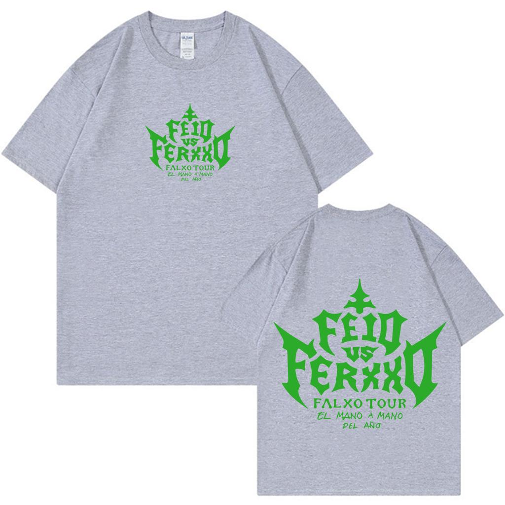 Rapper Feid Vs Ferxxo Falxo 2026 Retro Graphic T Shirt Unisex Unisex Oneck Cotton T Shirt Short Sleeve Loose And Casual Tshirts