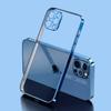 Coque Antichoc - pour iPhone - 13 Pro Max - Souple - Contour chromé bleu - 6,7 pouces