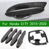 Для Honda CITY 2015- Черный Карбоновый рисунок Накладка на ручку двери автомобиля Накладка на чашу ручки двери 2016 2017 2018
