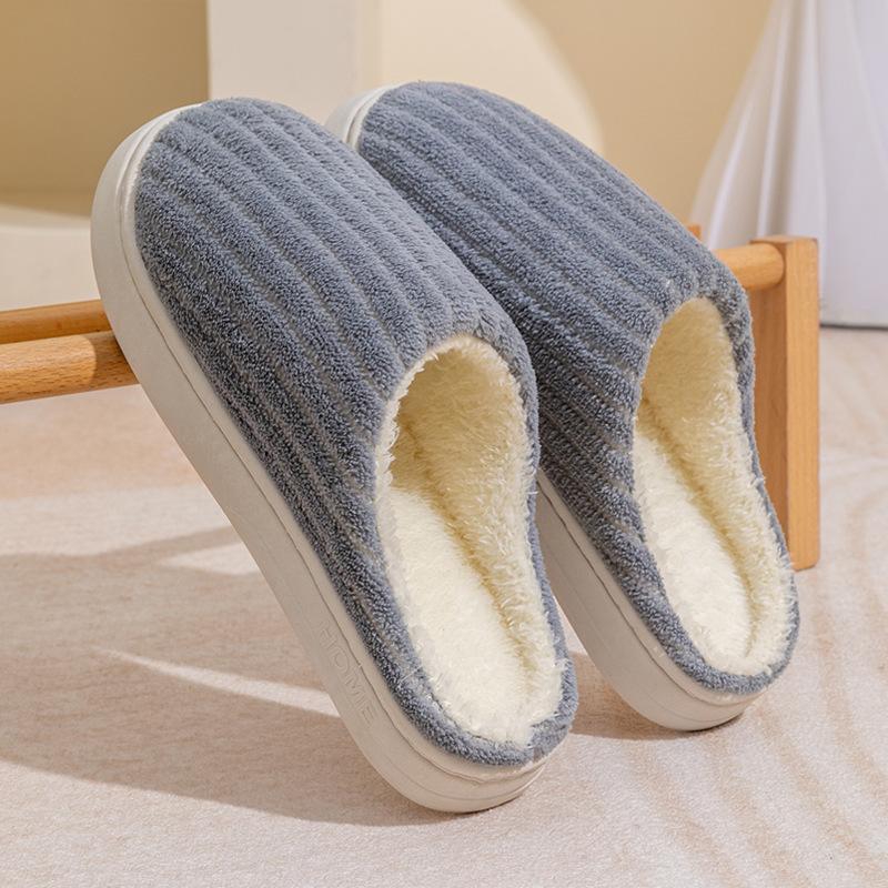 Cotton Slippers Autumn and Winter Outdoor Indoor Home Comfort Thick Sole Plush Warm Couple Shoes