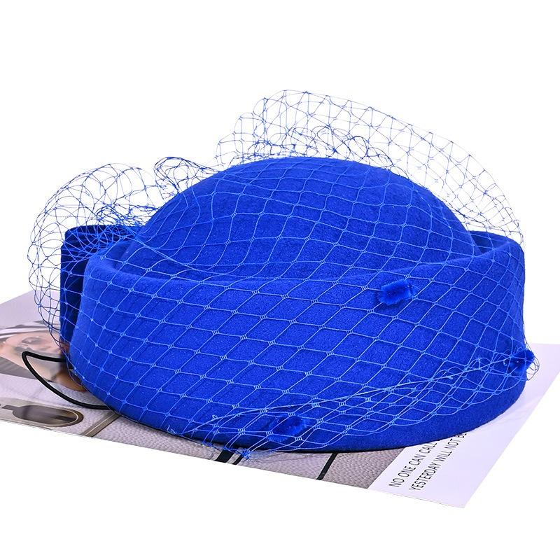 Осенне-зимняя шляпа женская, высококлассное ощущение тепла, фетровая шляпа-цилиндр, шляпа стюардессы, большой обхват головы, подчеркивающая лицо, маленькая джазовая шляпа