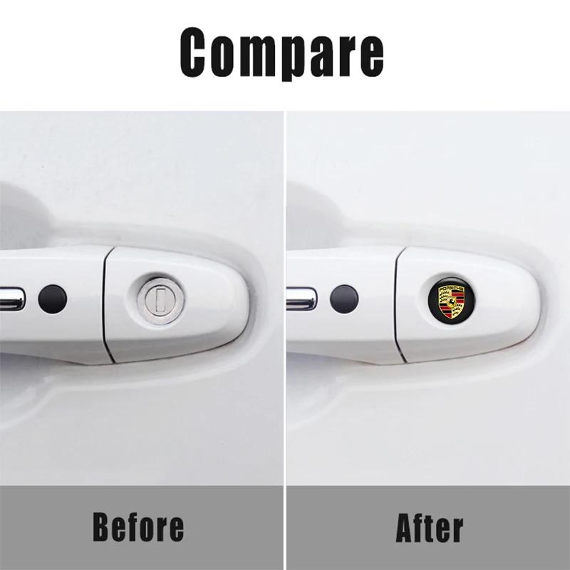 AABKW1 4PCS Car Door Lock Eye Stickers Protect Against Dirt Stickers For Porsche 911 Cayenne Carrera-GT 928 Panamera Boxster Macan 918