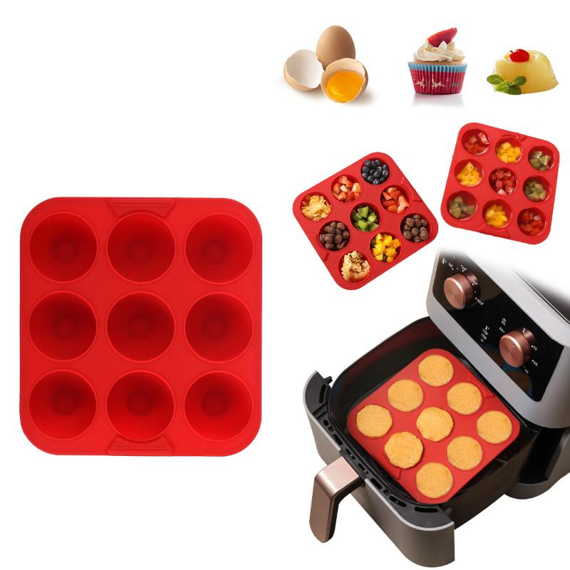 1 Pcs Muffin Cupcake Silicone Mold Square 9 Holes Cupcakes Mold Non Stick Soap Chocolate Muffin Baking Pan Baking Tools