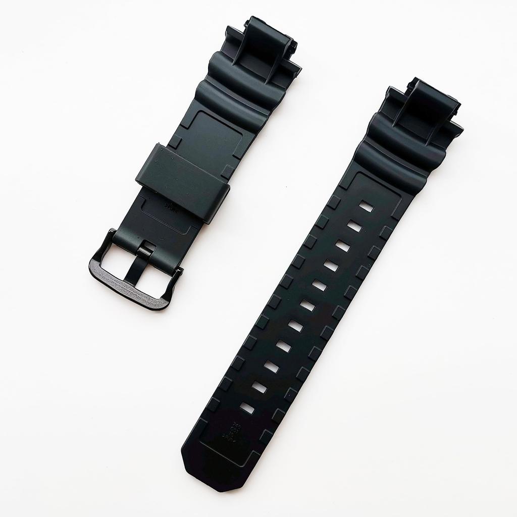 Совместимый резиновый ремешок для часов для и включает инструмент AW-590, AW-591, AWG-M100 часов, (Черная пряжка)