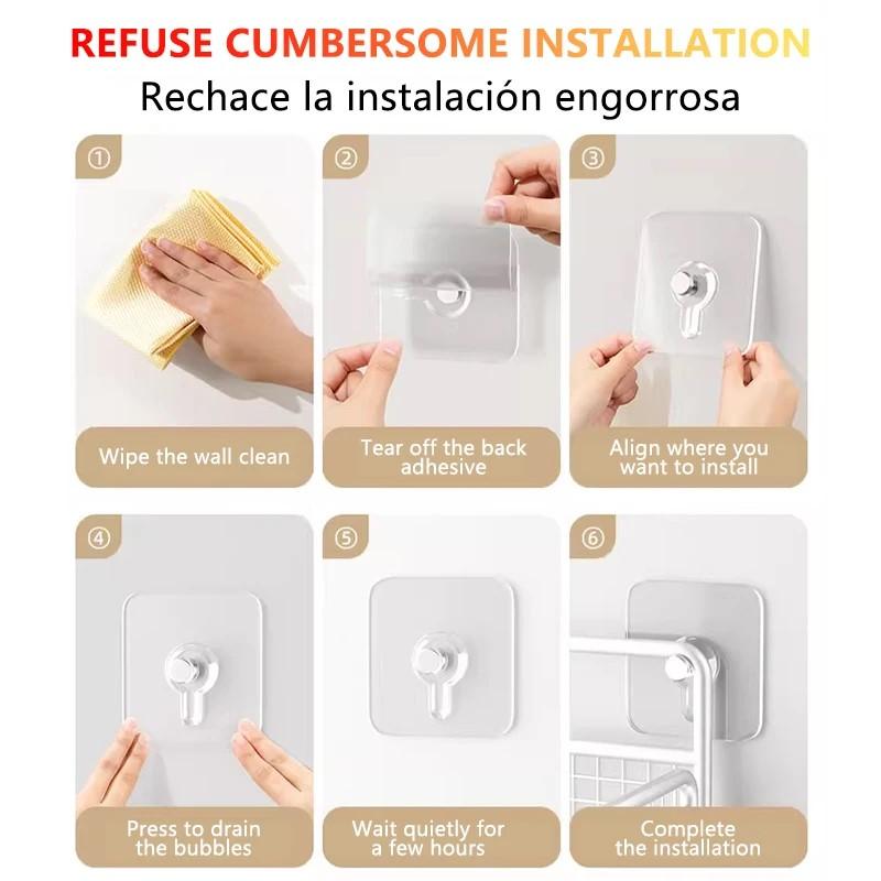 Прочный самоклеящийся настенный крючок без прокалывания, самоклеящиеся настенные вешалки без отверстий для рамки, постера, фоточасов