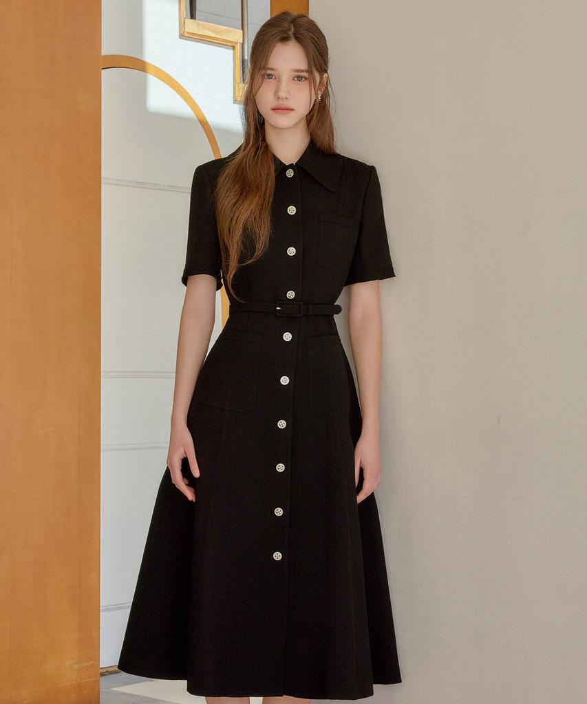 Julie And Kara 26Ss Calla133 Shebigins Maya Tweed Dress Black