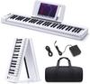 Electronic Piano 61 MIDI Touch Response Includes Keyboard Music Stand Japanese Instruction Manual Practice White Keyboard, Keys, Foldable,
