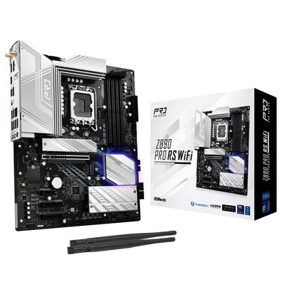 Материнская плата ASRock Z890 Pro RS WiFi Intel CPU Core Ultra Совместимость с чипсетом Z890 DDR5 ATX Материнская плата Авторизованный дистрибьютор (LGA1851) [Одомашненный