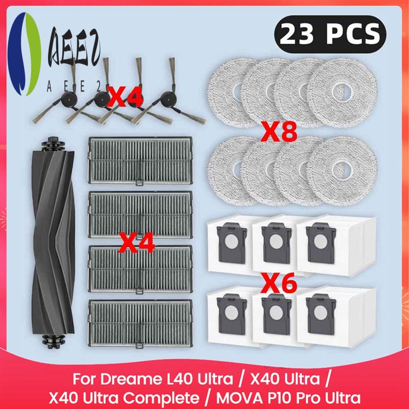AEE2-Для Dreame L40 Ultra / X40 Ultra / X40 Ultra Complete / MOVA P10 Pro Ultra Запчасти Фильтр Мешок для пыли Щетка для мытья пола